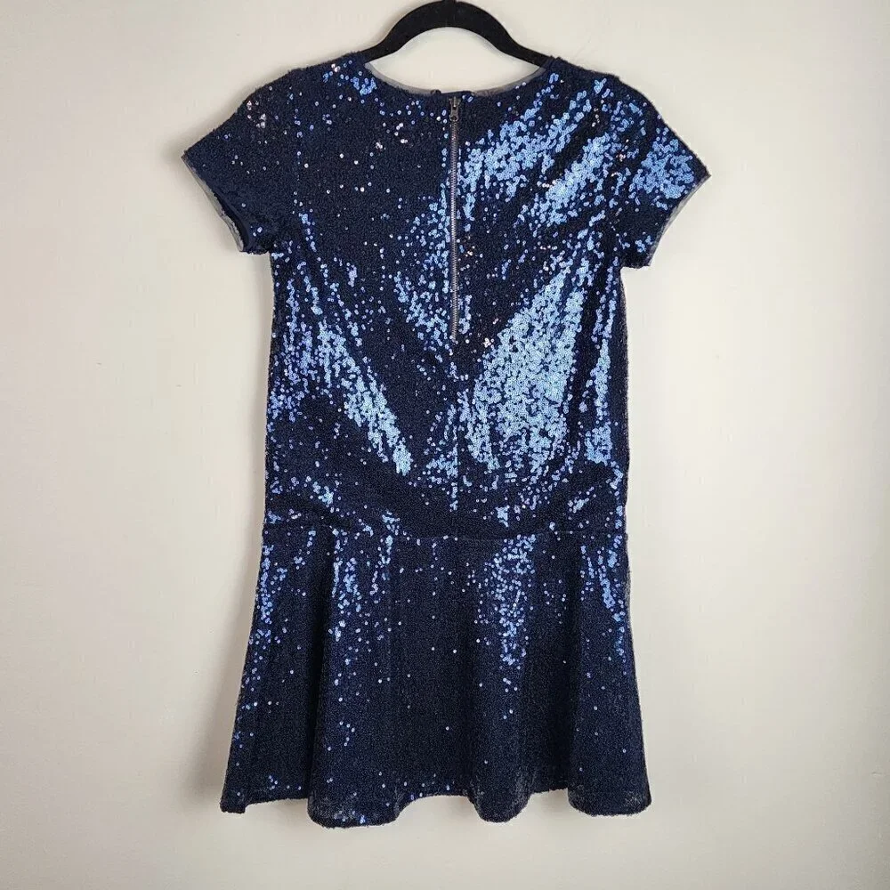 Gap Kids size XL/12 drop waist sequin dress Special occasion Holiday Blue